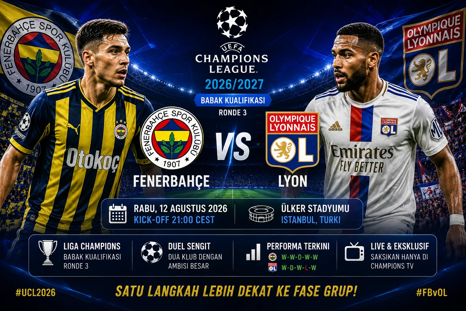 Prediksi Fenerbahçe vs Lyon: Skor dan Head to Head 2026