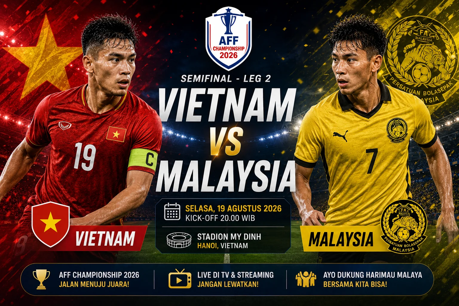 Prediksi Vietnam vs Malaysia Leg 2: Skor & Head to Head
