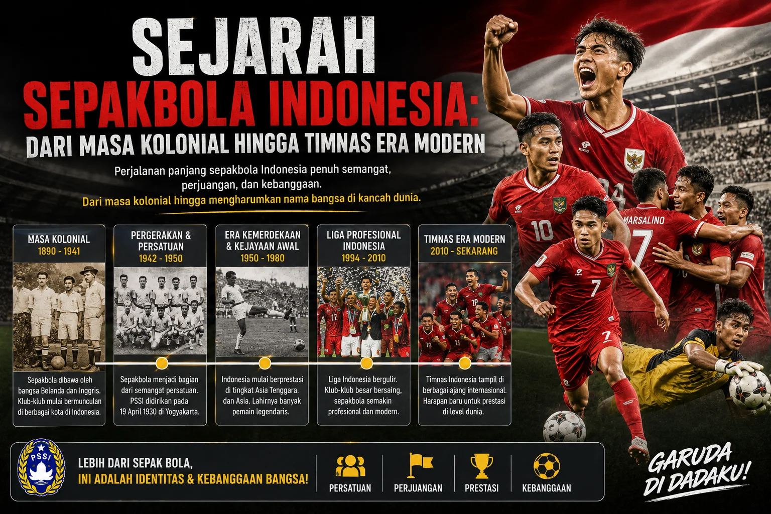 Sejarah Sepakbola Indonesia: Dari Masa Kolonial hingga Timnas Era Modern
