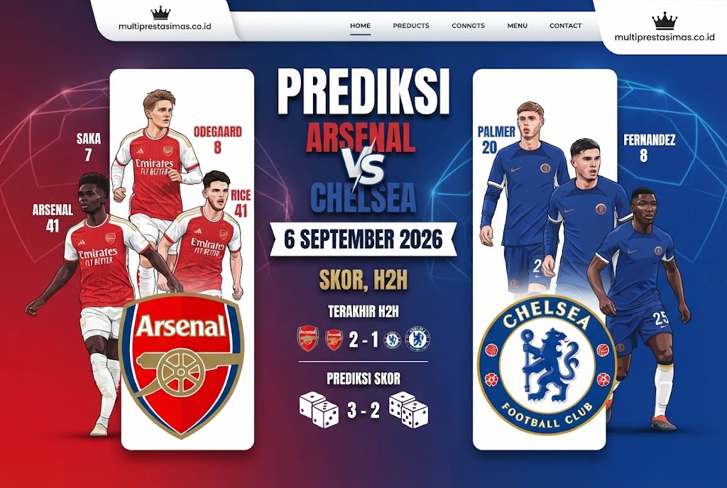 Prediksi Arsenal vs Chelsea 6 September 2026: Skor, H2H
