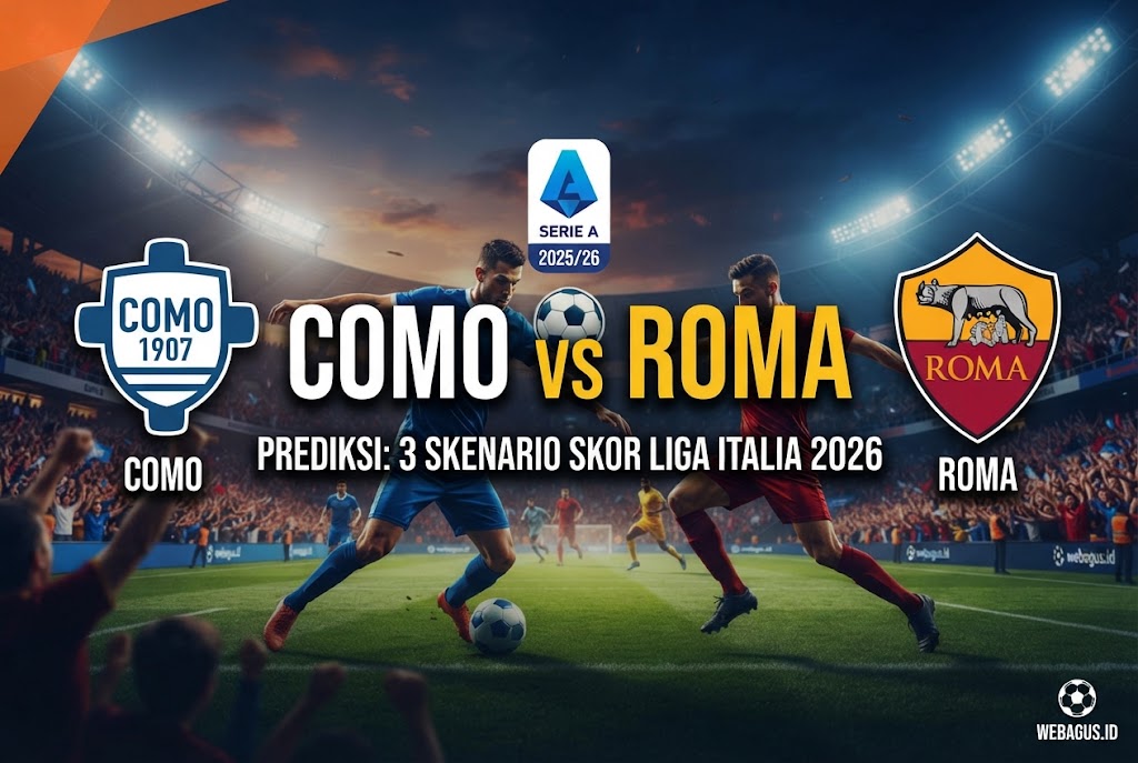 Prediksi Como vs Roma: 3 Skenario Skor Liga Italia 2026